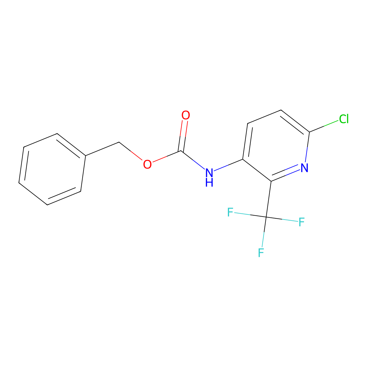 Benzyl (6-chloro-2-(trifluoromethyl)pyridin-3-yl)carbamate molecular structure, CAS 2680838-34-8