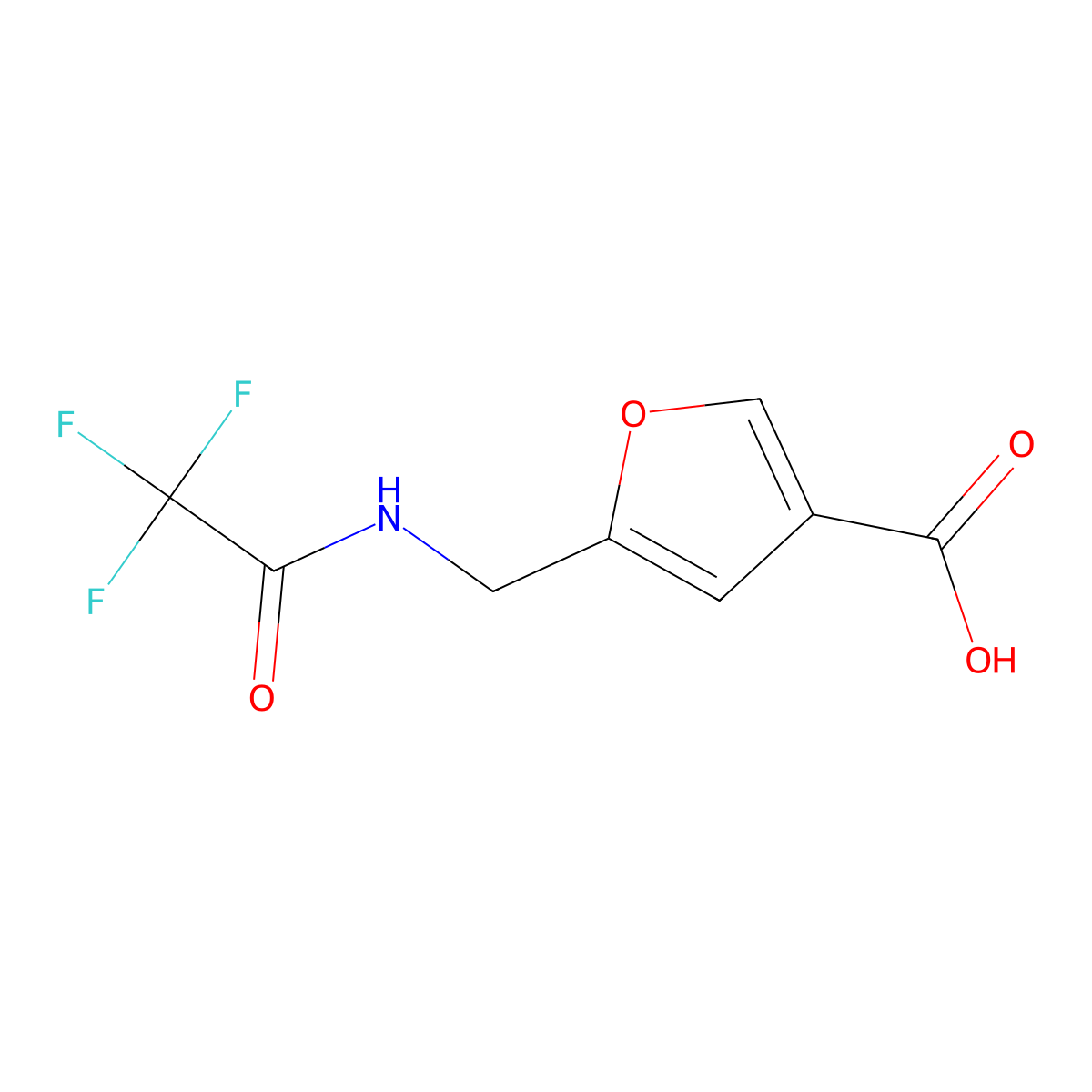 5-[(Trifluoroacetamido)methyl]furan-3-carboxylic acid molecular structure, CAS 2680838-35-9