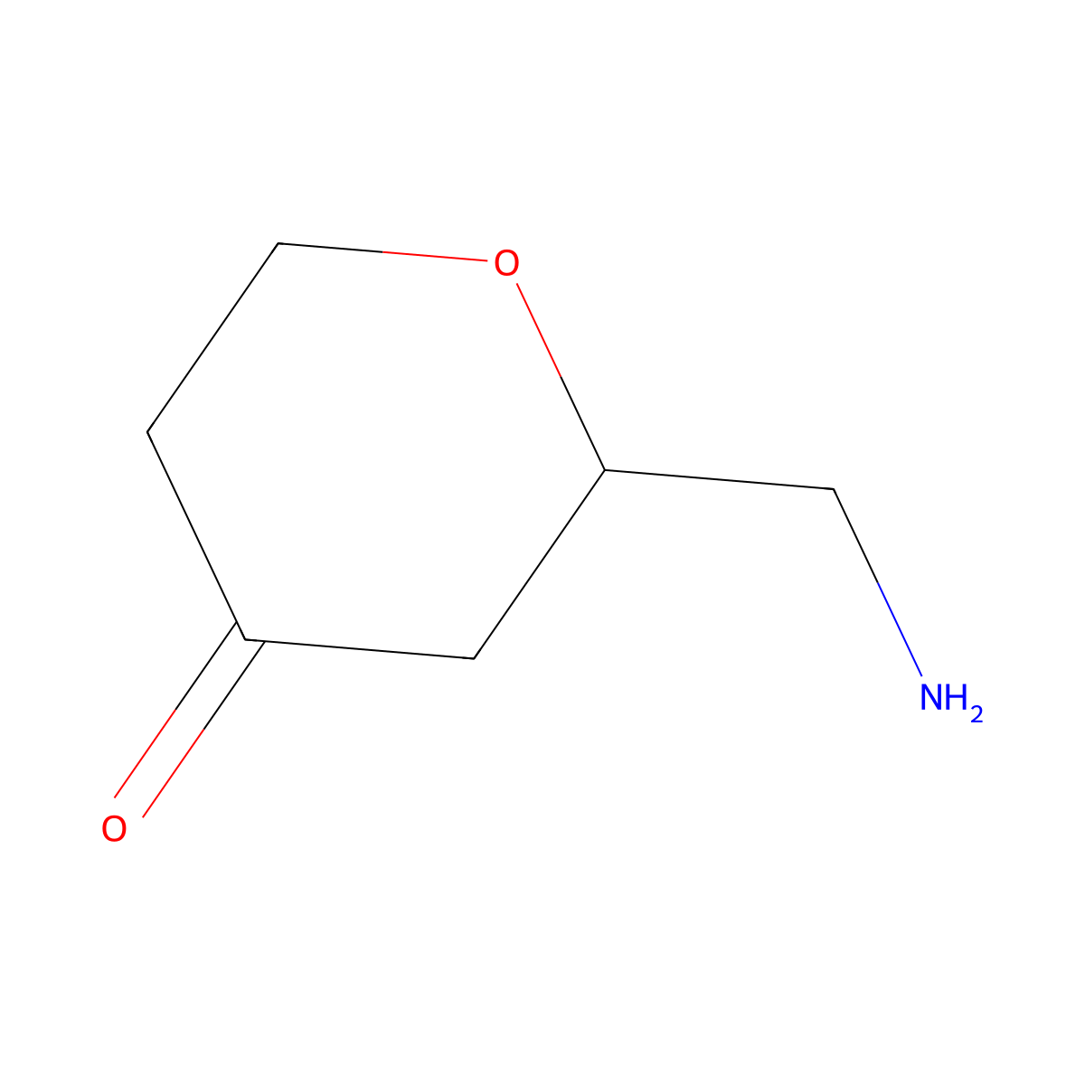 2-(Aminomethyl)oxan-4-one molecular structure, CAS 2680838-43-9