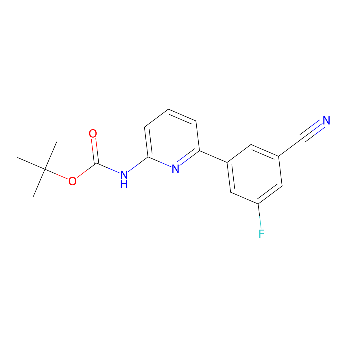 tert-butyl N-[6-(3-cyano-5-fluorophenyl)pyridin-2-yl]carbamate molecular structure, CAS 2680838-50-8