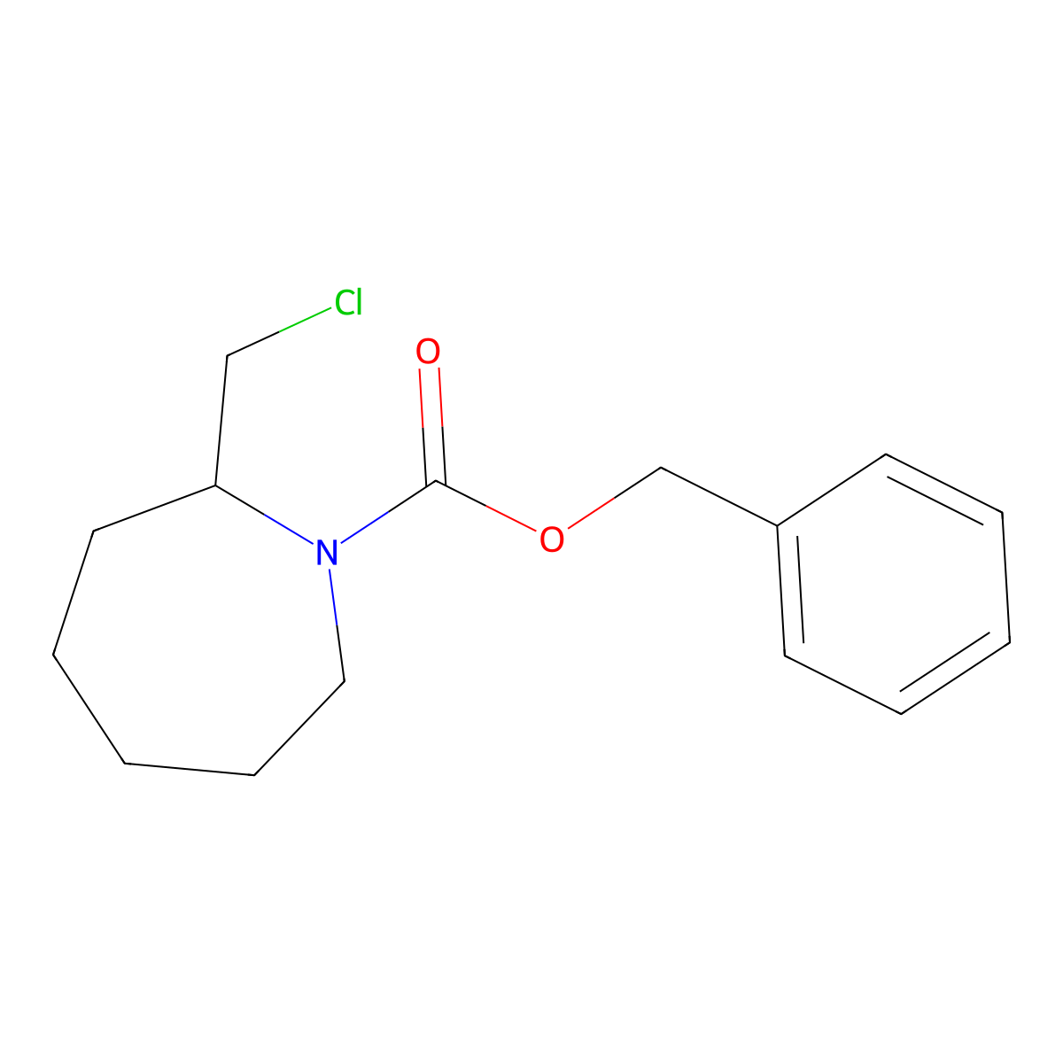 Benzyl 2-(chloromethyl)azepane-1-carboxylate molecular structure, CAS 2680838-54-2