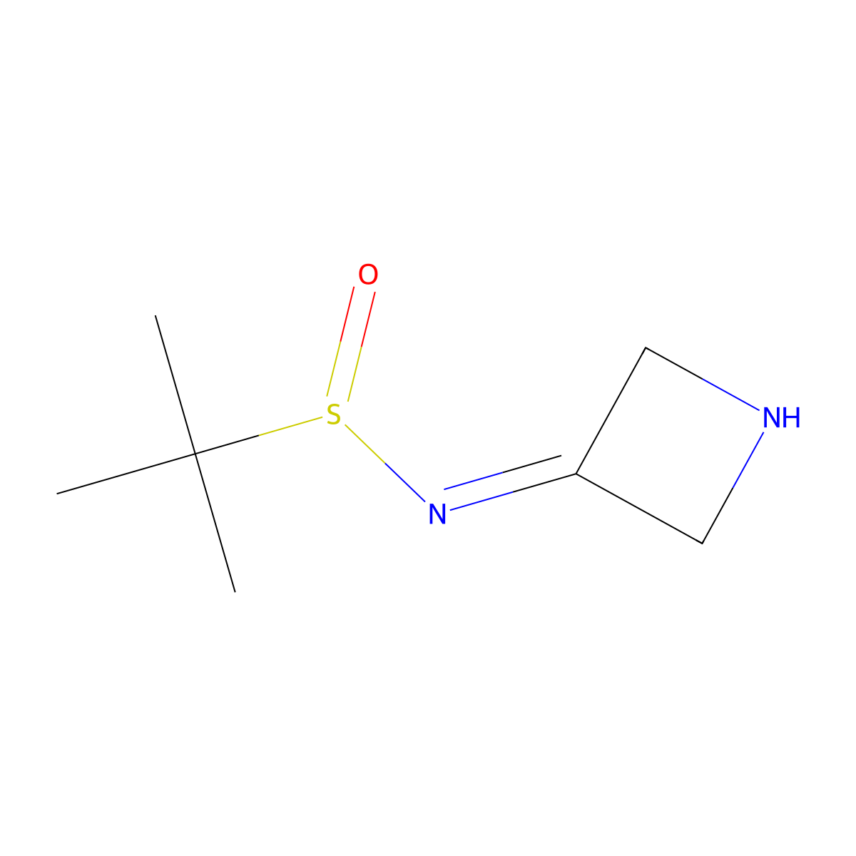 N-(azetidin-3-ylidene)-2-methylpropane-2-sulfinamide molecular structure, CAS 2680838-55-3