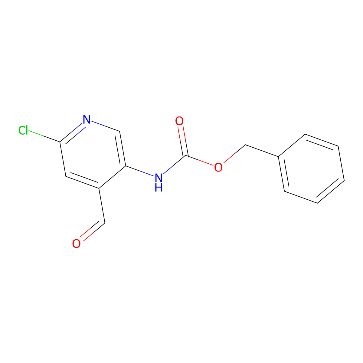 benzyl N-(6-chloro-4-formylpyridin-3-yl)carbamate molecular structure, CAS 2680838-66-6