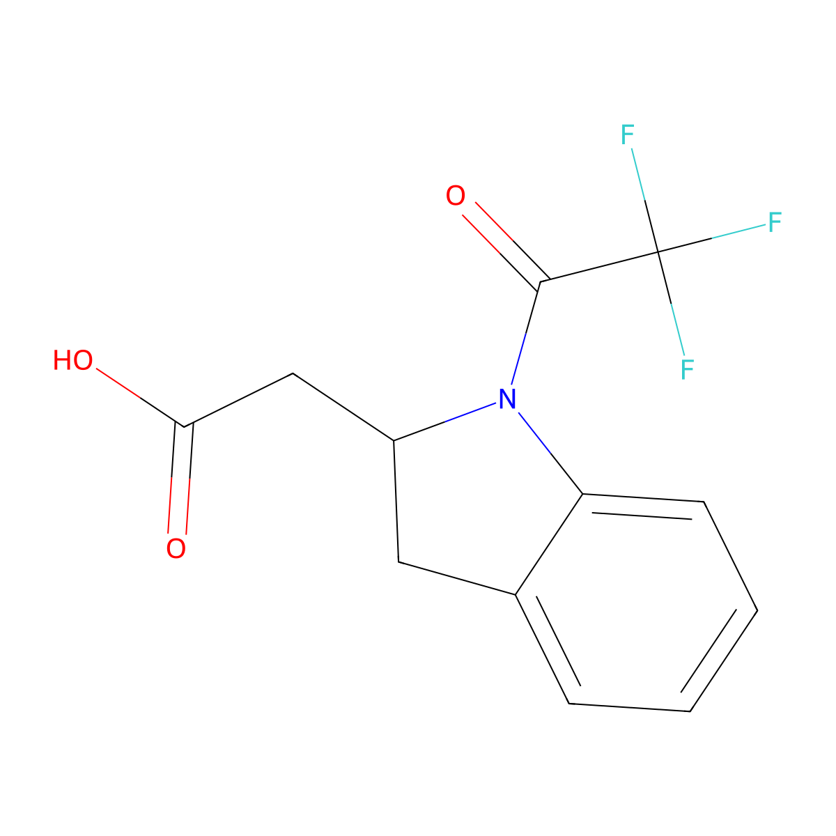 2-[1-(2,2,2-trifluoroacetyl)-2,3-dihydro-1H-indol-2-yl]acetic acid molecular structure, CAS 2680838-73-5
