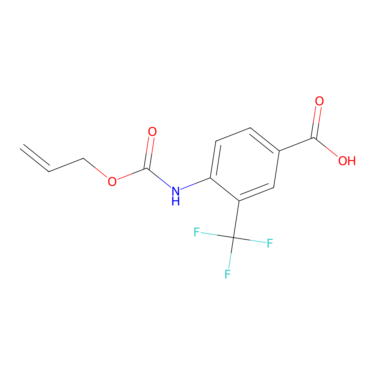 4-{[(Prop-2-en-1-yloxy)carbonyl]amino}-3-(trifluoromethyl)benzoic acid molecular structure, CAS 2680838-82-6