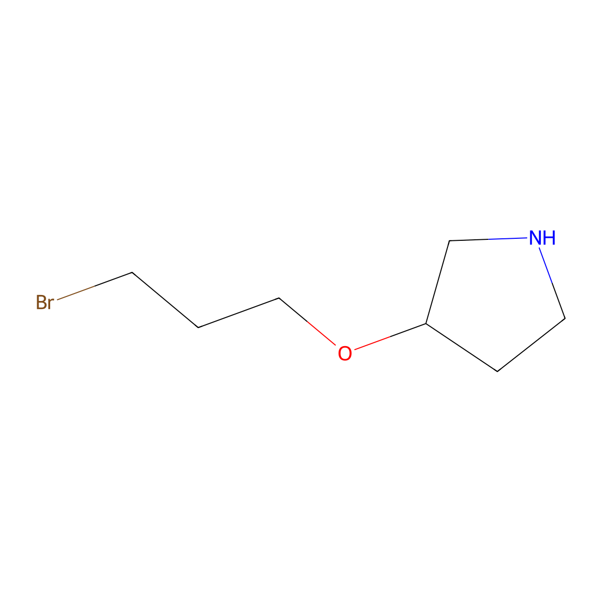 3-(3-Bromopropoxy)pyrrolidine molecular structure, CAS 2680838-84-8