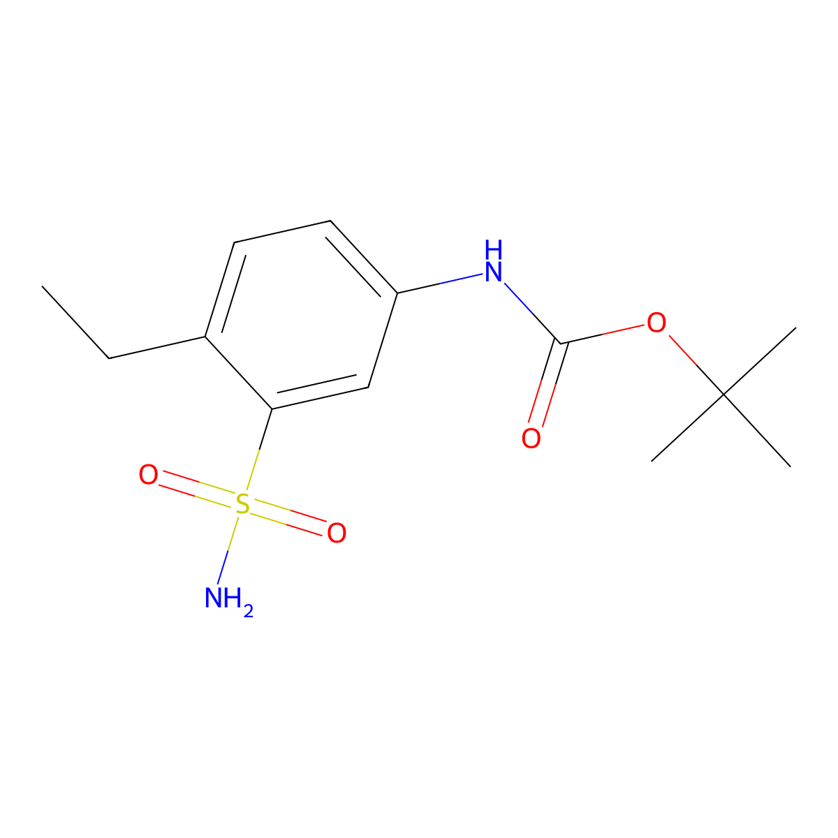 tert-butyl N-(4-ethyl-3-sulfamoylphenyl)carbamate molecular structure, CAS 2680839-04-5