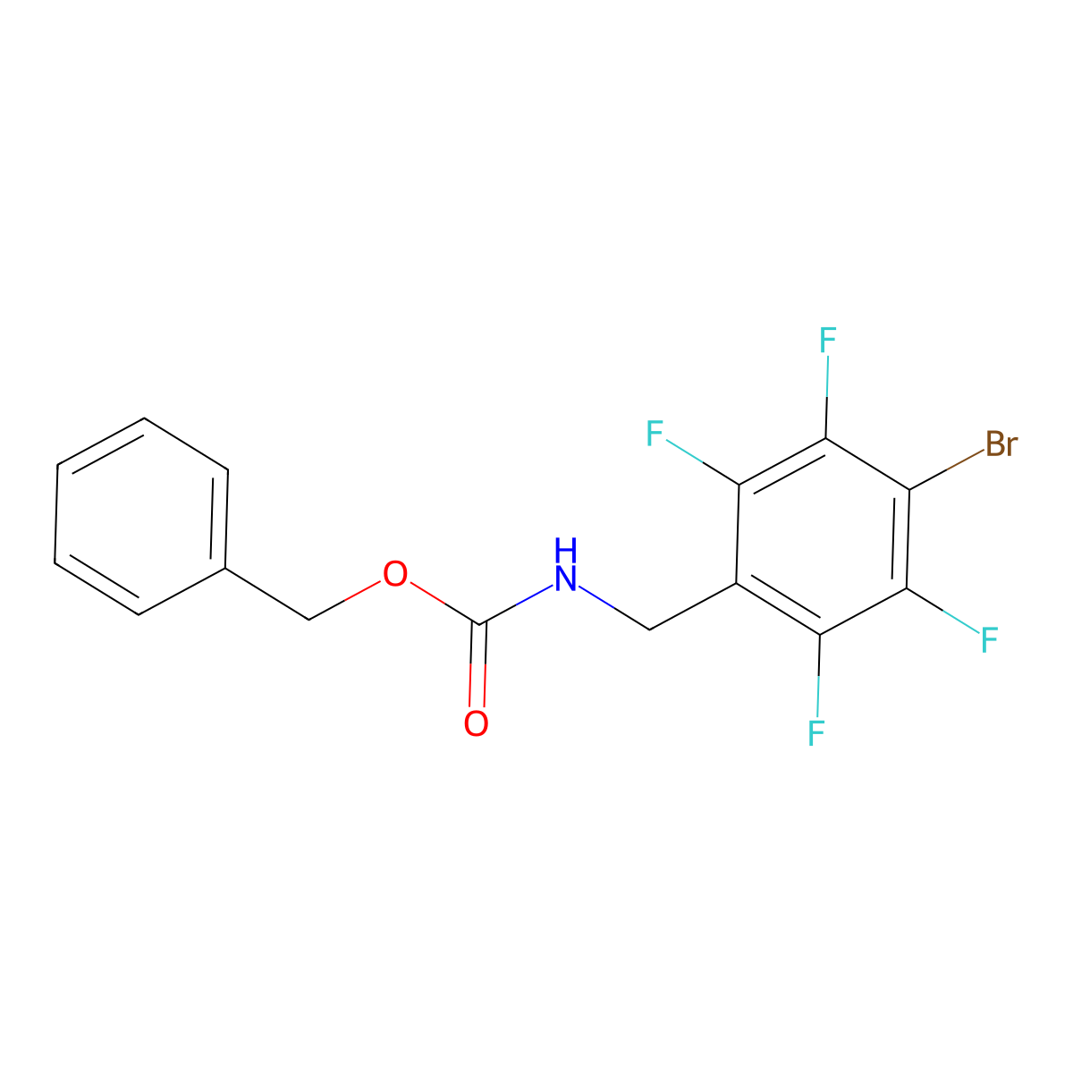 benzyl N-[(4-bromo-2,3,5,6-tetrafluorophenyl)methyl]carbamate molecular structure, CAS 2680839-12-5