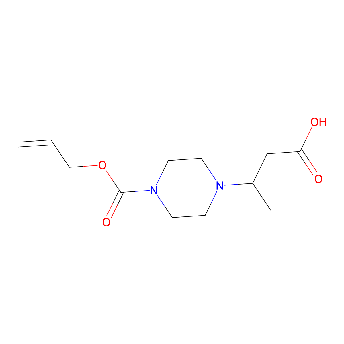3-{4-[(Prop-2-en-1-yloxy)carbonyl]piperazin-1-yl}butanoic acid molecular structure, CAS 2680839-18-1