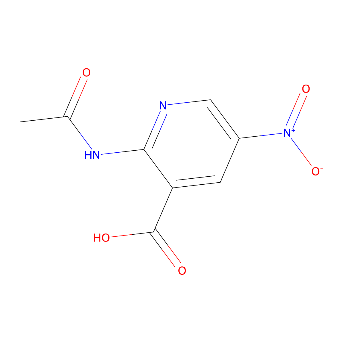 2-Acetamido-5-nitropyridine-3-carboxylic acid molecular structure, CAS 2680839-22-7