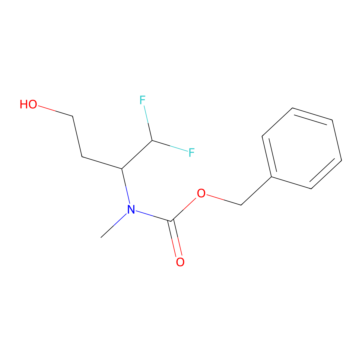 benzyl N-(1,1-difluoro-4-hydroxybutan-2-yl)-N-methylcarbamate molecular structure, CAS 2680839-50-1