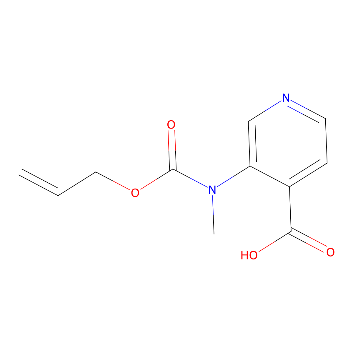 3-{Methyl[(prop-2-en-1-yloxy)carbonyl]amino}pyridine-4-carboxylic acid molecular structure, CAS 2680839-51-2