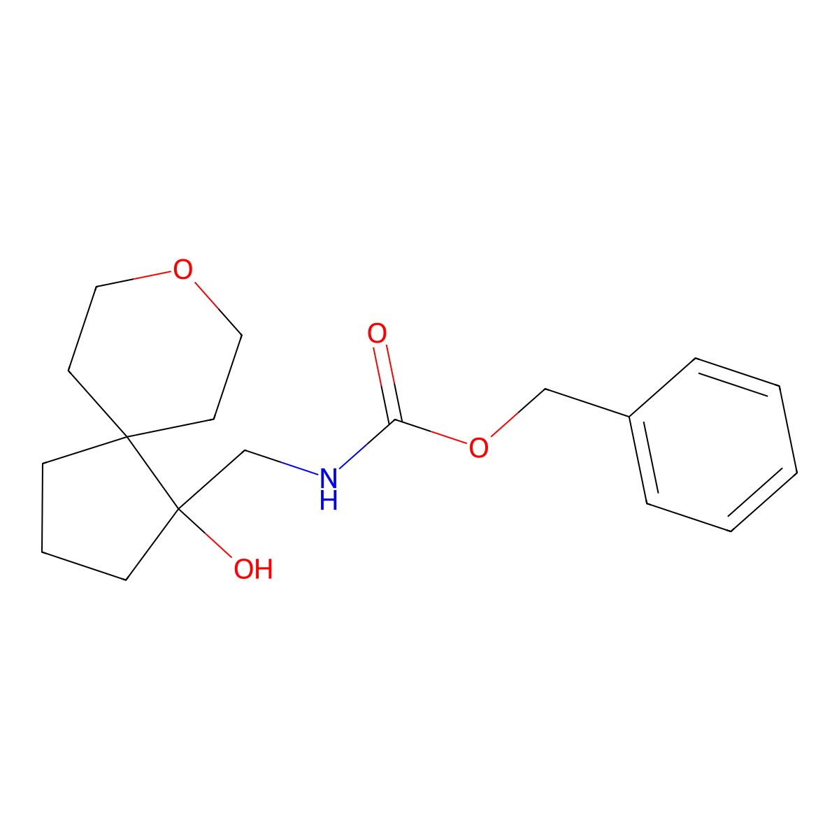 benzyl N-({1-hydroxy-8-oxaspiro[4.5]decan-1-yl}methyl)carbamate molecular structure, CAS 2680839-52-3