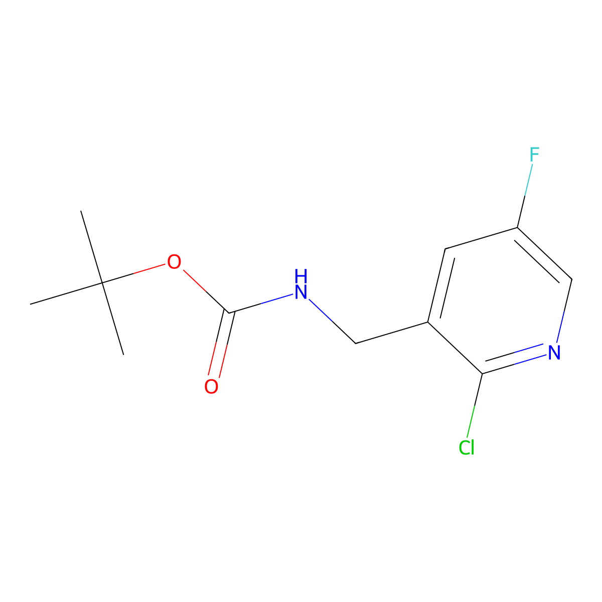 tert-butyl N-[(2-chloro-5-fluoropyridin-3-yl)methyl]carbamate molecular structure, CAS 2680839-53-4