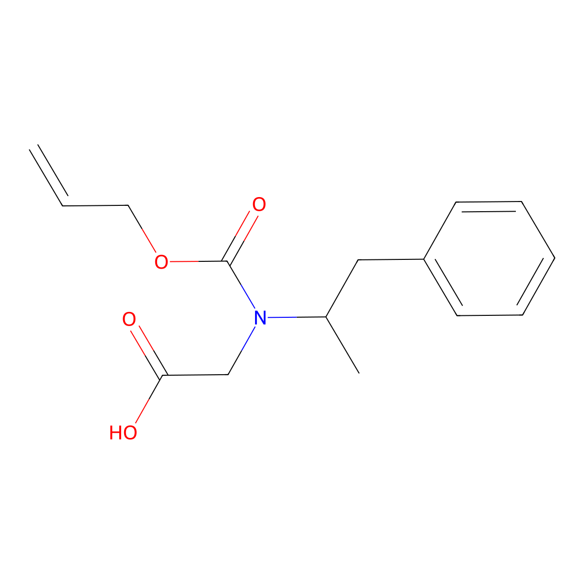 2-[(1-Phenylpropan-2-yl)[(prop-2-en-1-yloxy)carbonyl]amino]acetic acid molecular structure, CAS 2680839-57-8