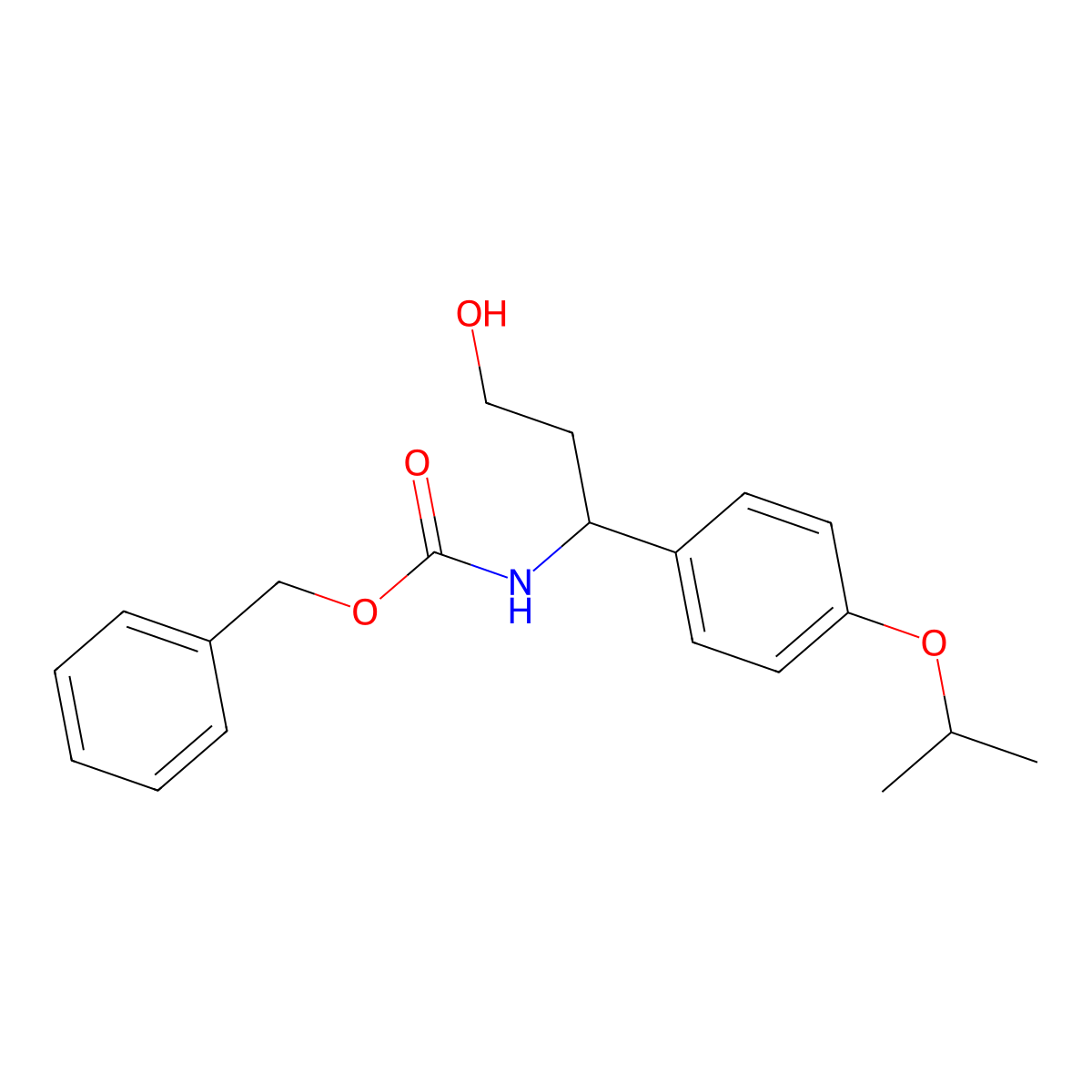 benzyl N-{3-hydroxy-1-[4-(propan-2-yloxy)phenyl]propyl}carbamate molecular structure, CAS 2680839-59-0