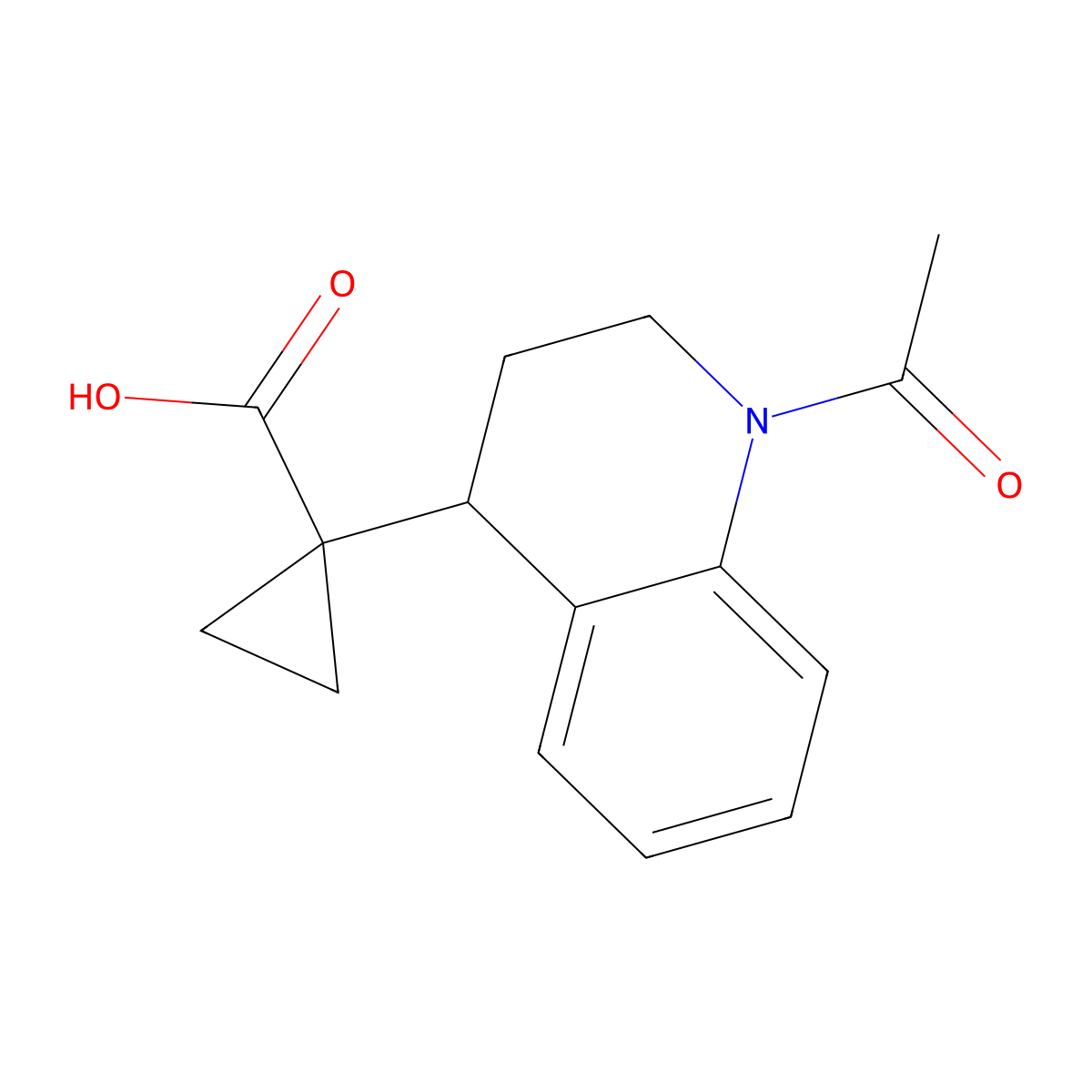 1-(1-Acetyl-1,2,3,4-tetrahydroquinolin-4-yl)cyclopropane-1-carboxylic acid molecular structure, CAS 2680839-65-8