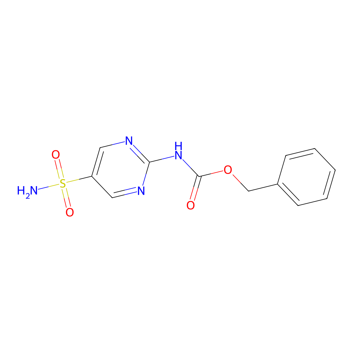 benzyl N-(5-sulfamoylpyrimidin-2-yl)carbamate molecular structure, CAS 2680839-71-6