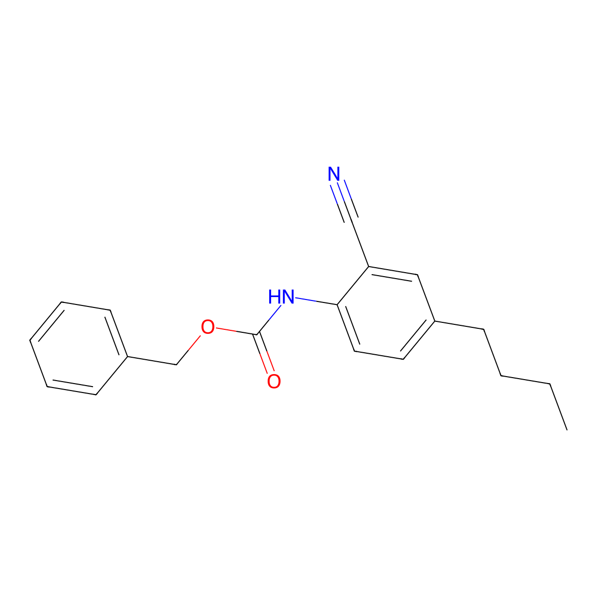 benzyl N-(4-butyl-2-cyanophenyl)carbamate molecular structure, CAS 2680839-79-4