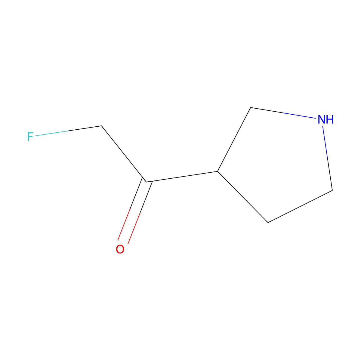 2-Fluoro-1-(pyrrolidin-3-yl)ethan-1-one molecular structure, CAS 2680839-80-7