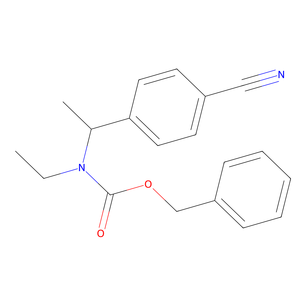benzyl N-[1-(4-cyanophenyl)ethyl]-N-ethylcarbamate molecular structure, CAS 2680839-85-2