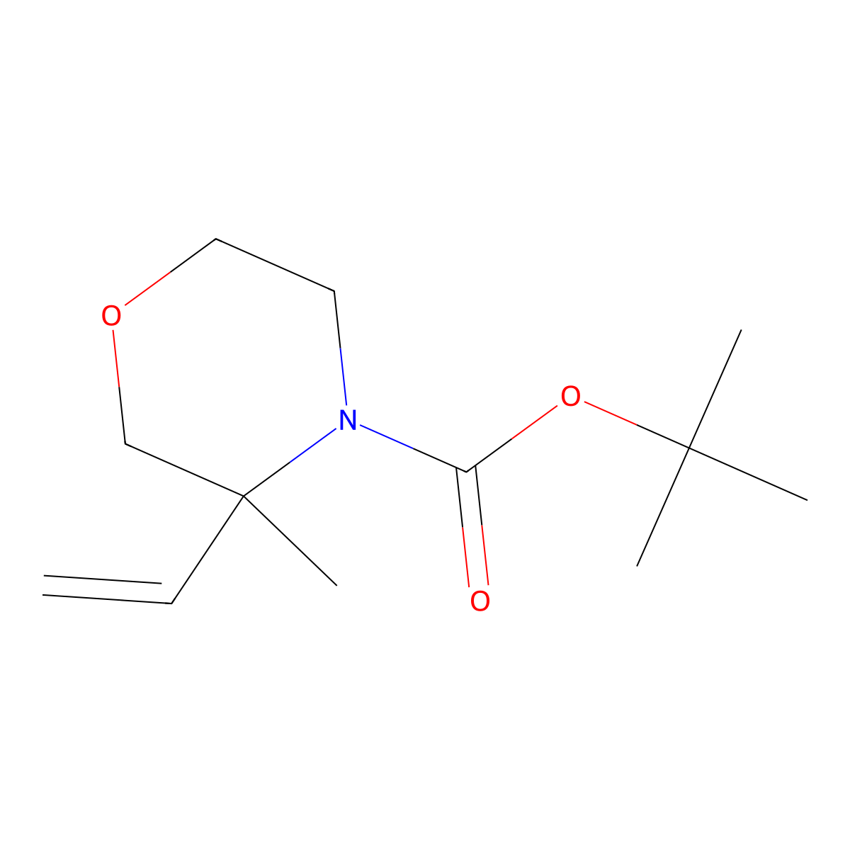 Tert-butyl 3-ethenyl-3-methylmorpholine-4-carboxylate molecular structure, CAS 2680839-88-5