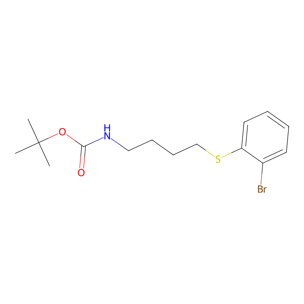 tert-butyl N-{4-[(2-bromophenyl)sulfanyl]butyl}carbamate molecular structure, CAS 2680839-90-9