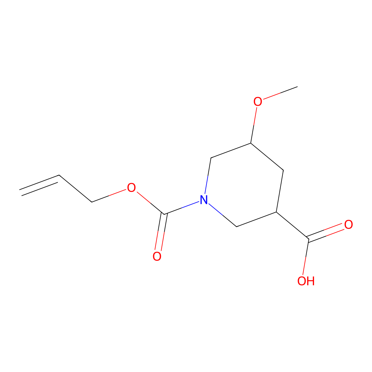 5-Methoxy-1-[(prop-2-en-1-yloxy)carbonyl]piperidine-3-carboxylic acid molecular structure, CAS 2680839-97-6
