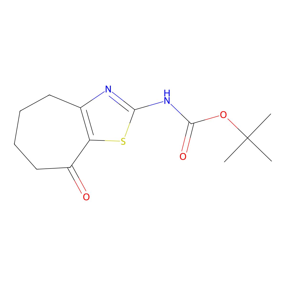 tert-butyl N-{8-oxo-4H,5H,6H,7H,8H-cyclohepta[d][1,3]thiazol-2-yl}carbamate molecular structure, CAS 2680840-01-9