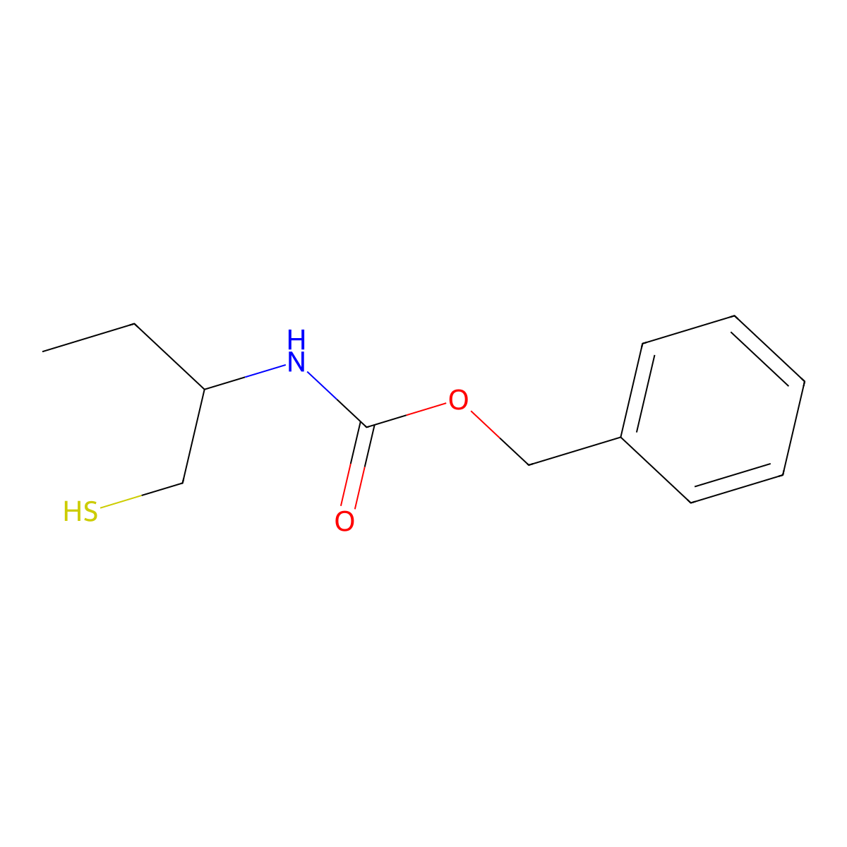 benzyl N-(1-sulfanylbutan-2-yl)carbamate molecular structure, CAS 2680840-11-1
