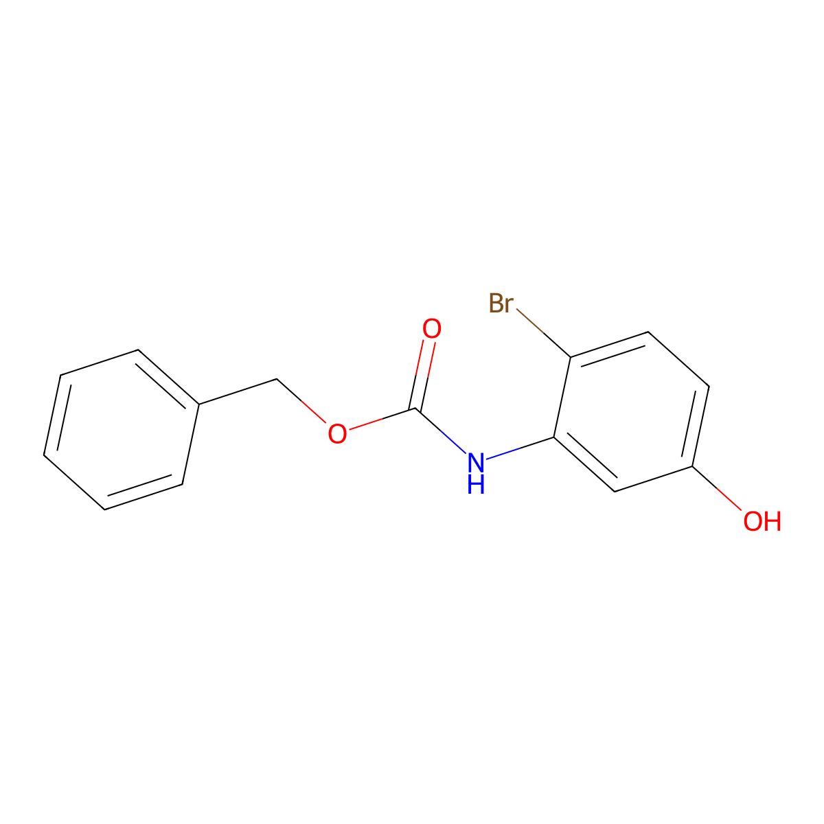 benzyl N-(2-bromo-5-hydroxyphenyl)carbamate molecular structure, CAS 2680840-19-9