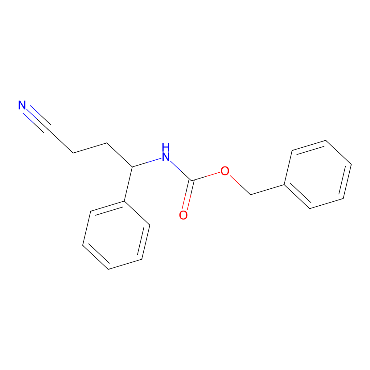 benzyl N-(3-cyano-1-phenylpropyl)carbamate molecular structure, CAS 2680840-21-3