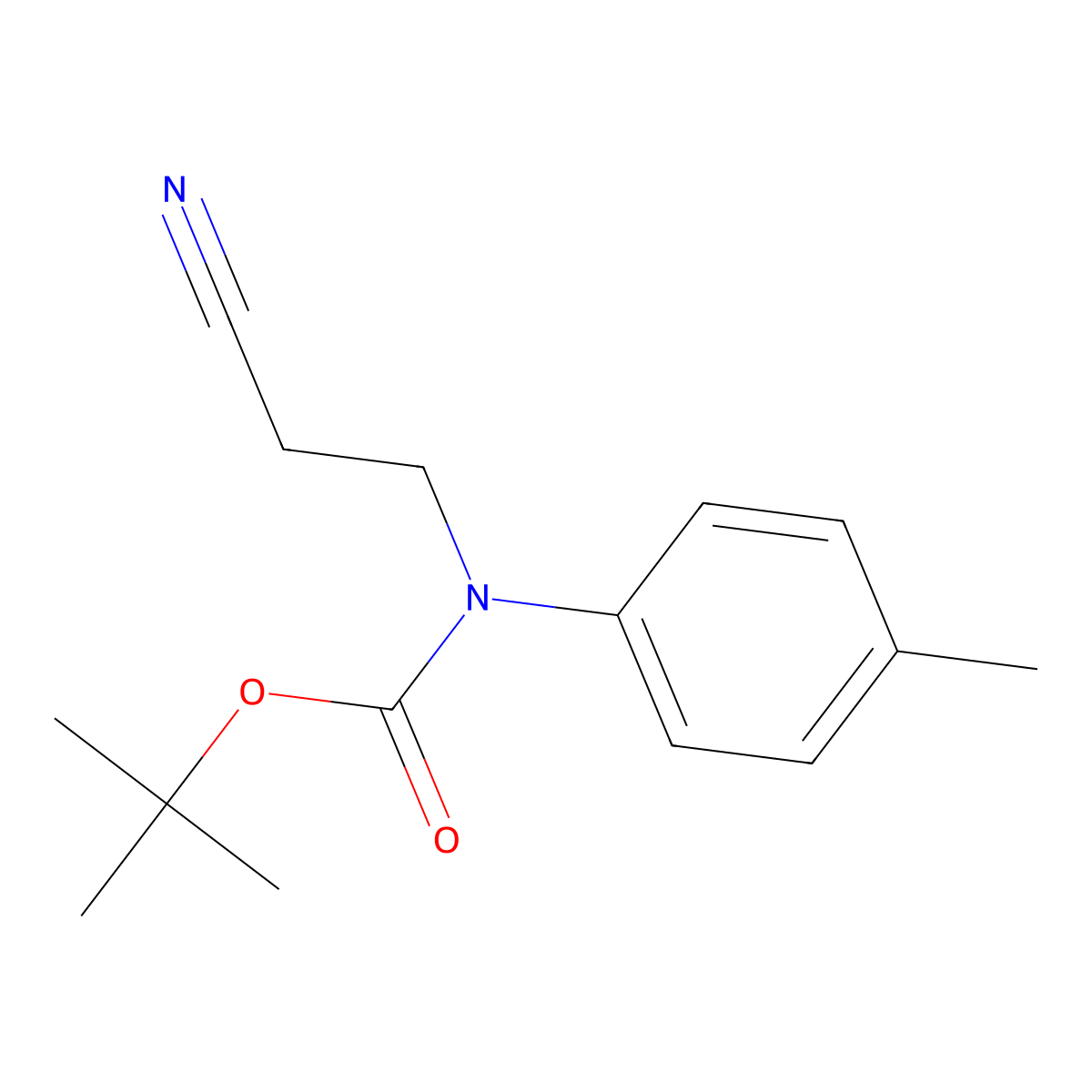 tert-butyl N-(2-cyanoethyl)-N-(4-methylphenyl)carbamate molecular structure, CAS 2680840-22-4