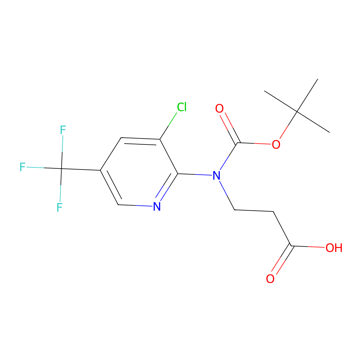 3-{[(Tert-butoxy)carbonyl][3-chloro-5-(trifluoromethyl)pyridin-2-yl]amino}propanoic acid molecular structure, CAS 2680840-29-1
