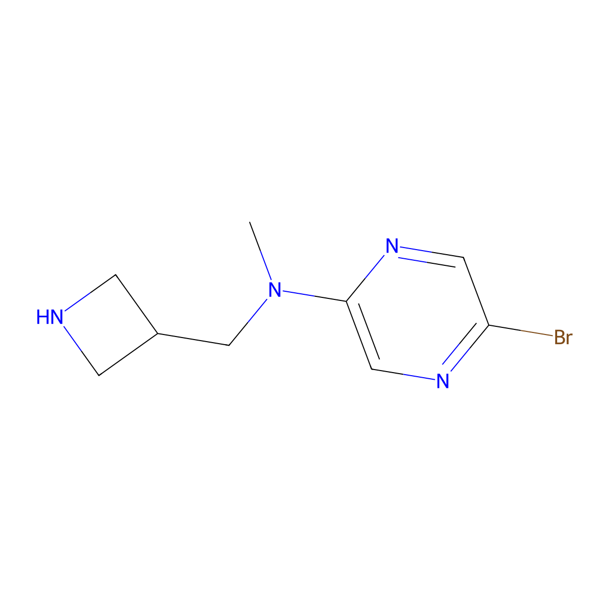 N-[(azetidin-3-yl)methyl]-5-bromo-N-methylpyrazin-2-amine molecular structure, CAS 2680840-30-4