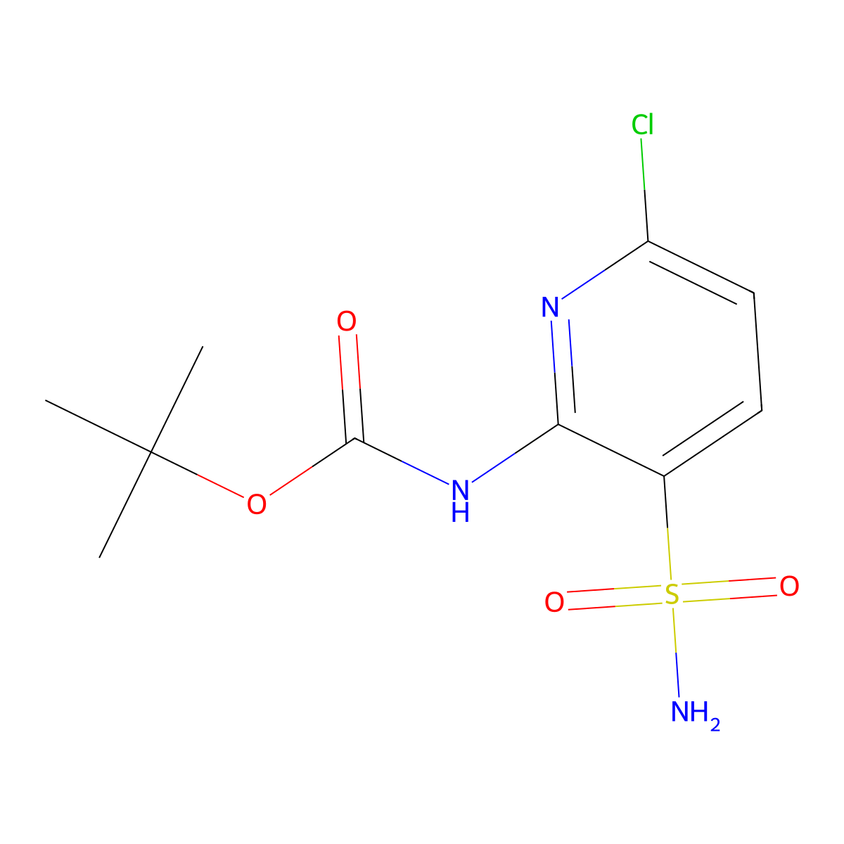 tert-butyl N-(6-chloro-3-sulfamoylpyridin-2-yl)carbamate molecular structure, CAS 2680840-34-8