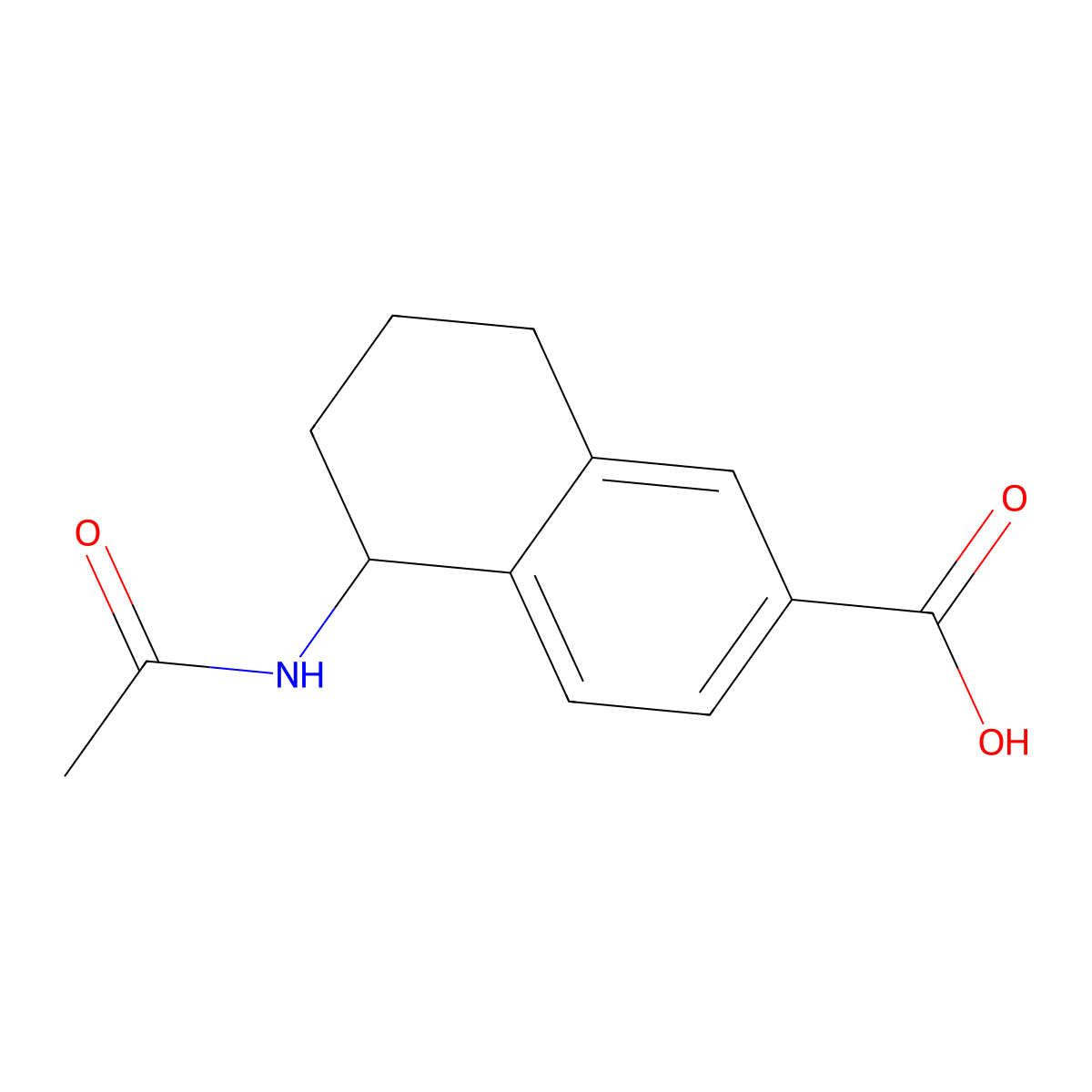 5-Acetamido-5,6,7,8-tetrahydronaphthalene-2-carboxylic acid molecular structure, CAS 2680840-48-4