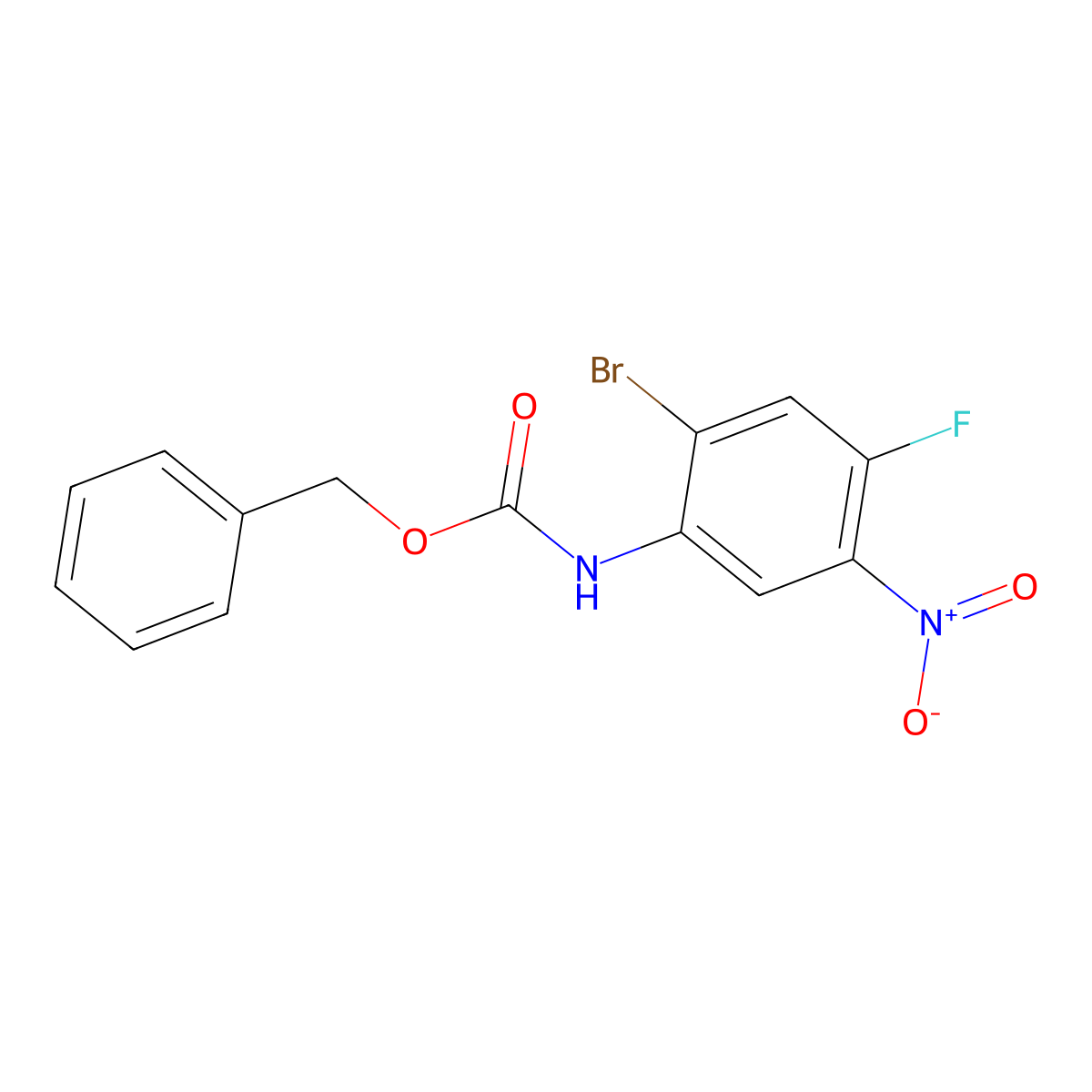 benzyl N-(2-bromo-4-fluoro-5-nitrophenyl)carbamate molecular structure, CAS 2680840-52-0
