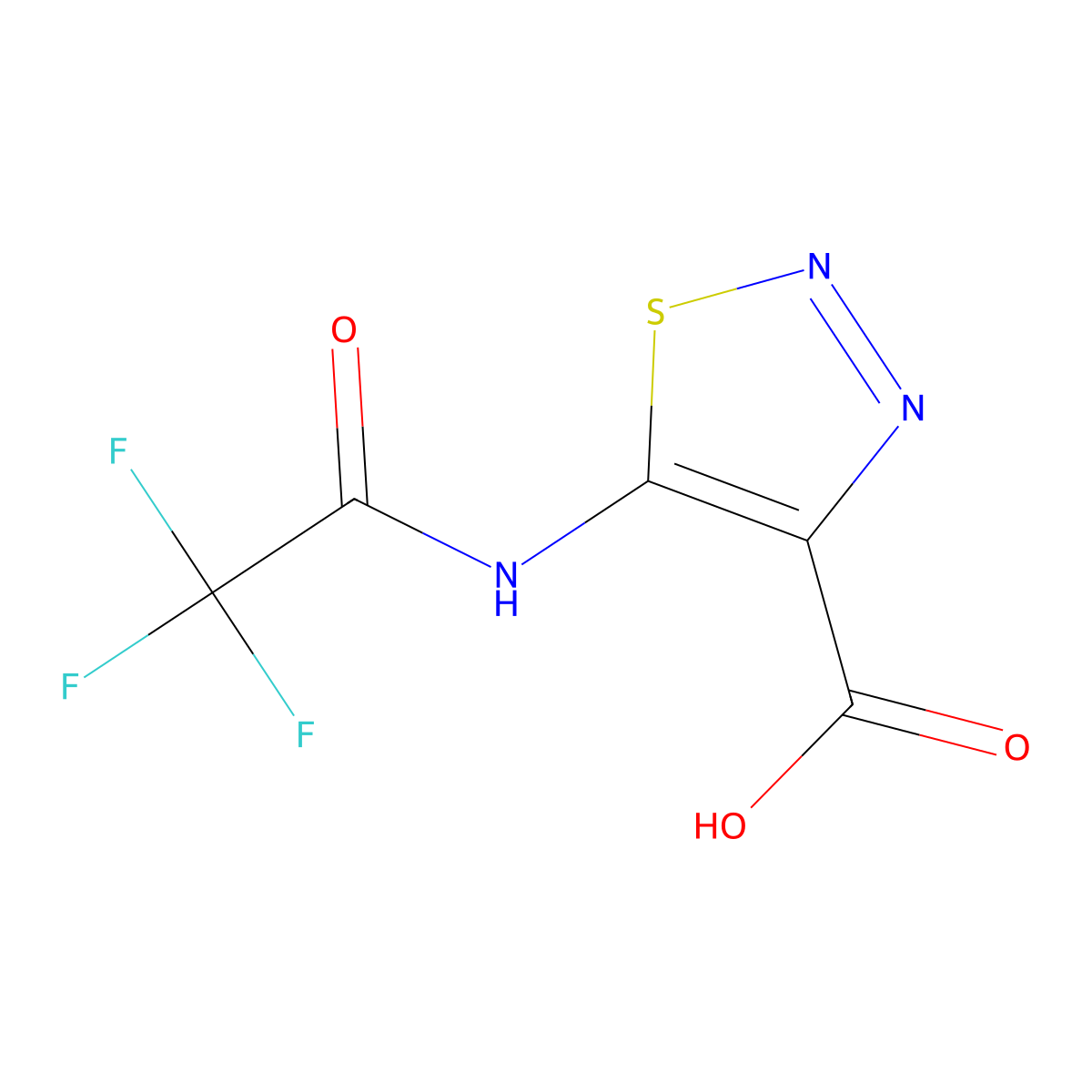 5-(Trifluoroacetamido)-1,2,3-thiadiazole-4-carboxylic acid molecular structure, CAS 2680840-54-2