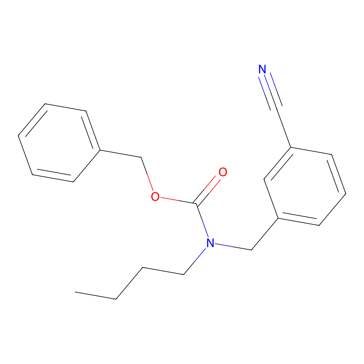 benzyl N-butyl-N-[(3-cyanophenyl)methyl]carbamate molecular structure, CAS 2680840-63-3