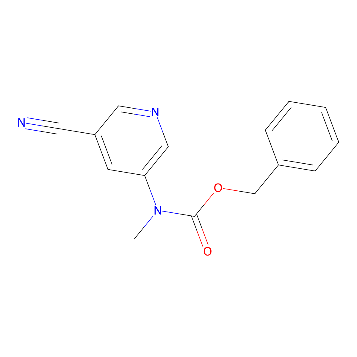 benzyl N-(5-cyanopyridin-3-yl)-N-methylcarbamate molecular structure, CAS 2680840-65-5