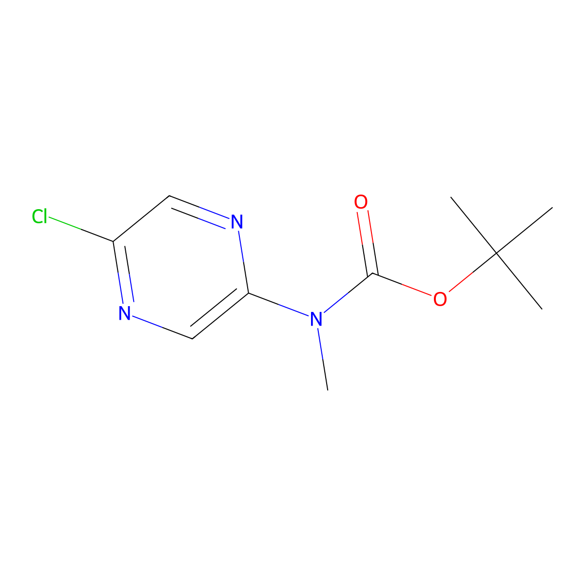tert-butyl N-(5-chloropyrazin-2-yl)-N-methylcarbamate molecular structure, CAS 2680840-72-4