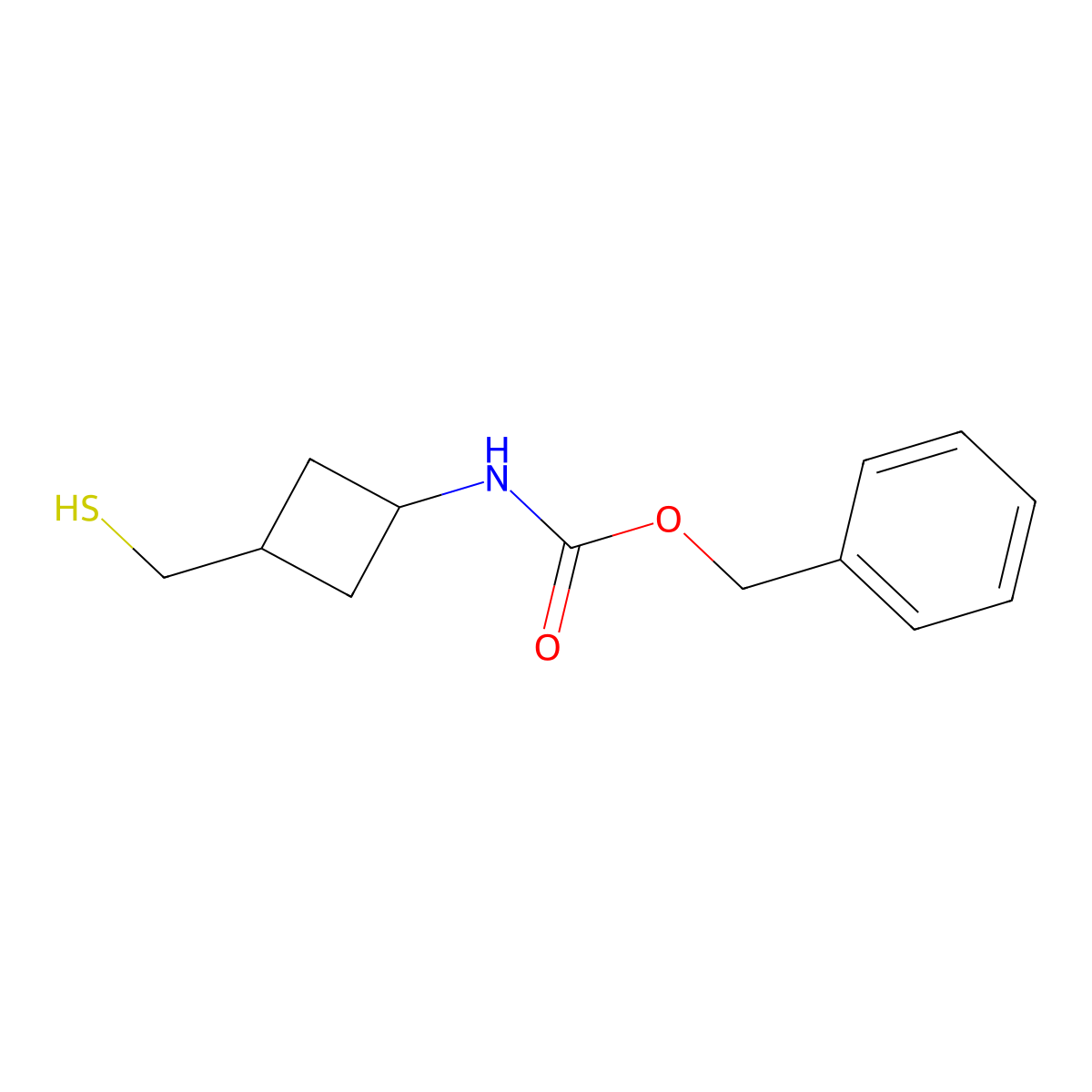 benzyl N-[3-(sulfanylmethyl)cyclobutyl]carbamate molecular structure, CAS 2680840-77-9