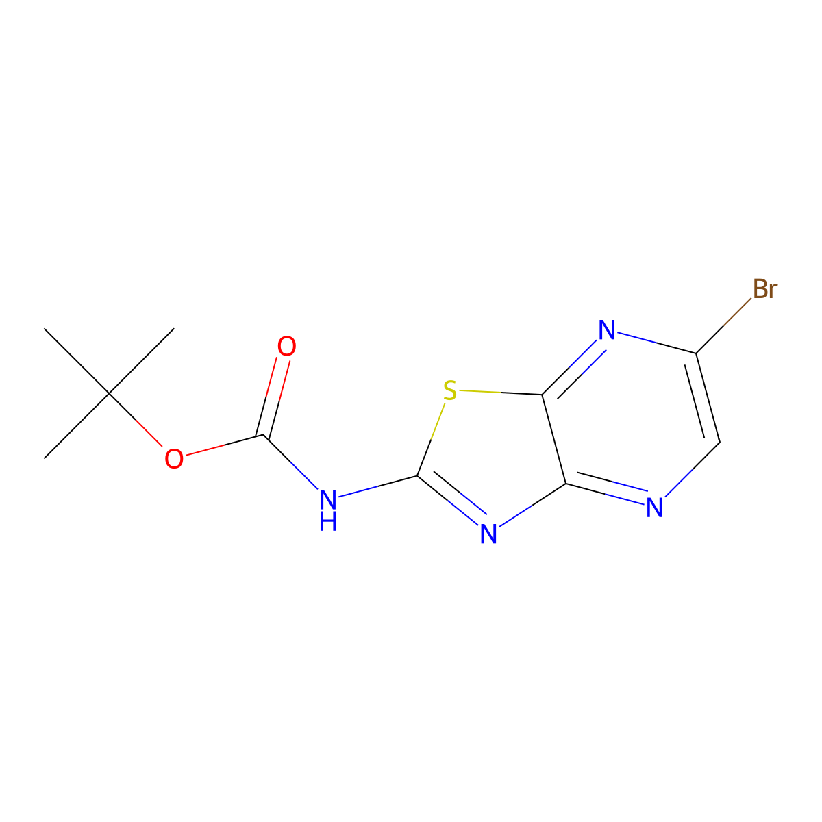 Tert-butyl N-(6-bromothiazolo[4,5-B]pyrazin-2-YL)carbamate molecular structure, CAS 2680840-90-6
