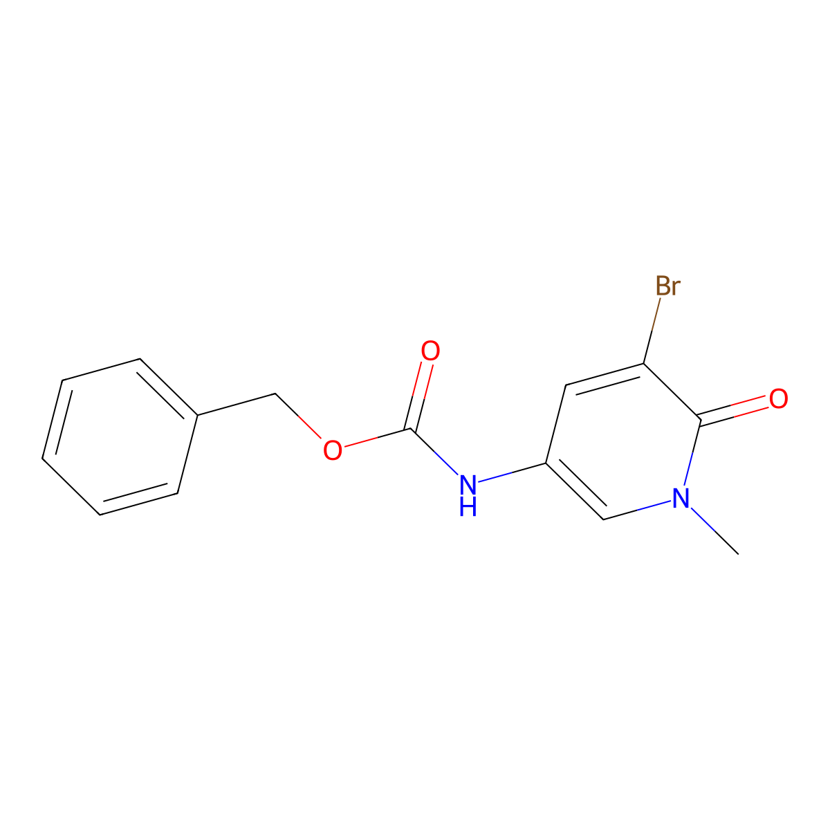 benzyl N-(5-bromo-1-methyl-6-oxo-1,6-dihydropyridin-3-yl)carbamate molecular structure, CAS 2680840-99-5