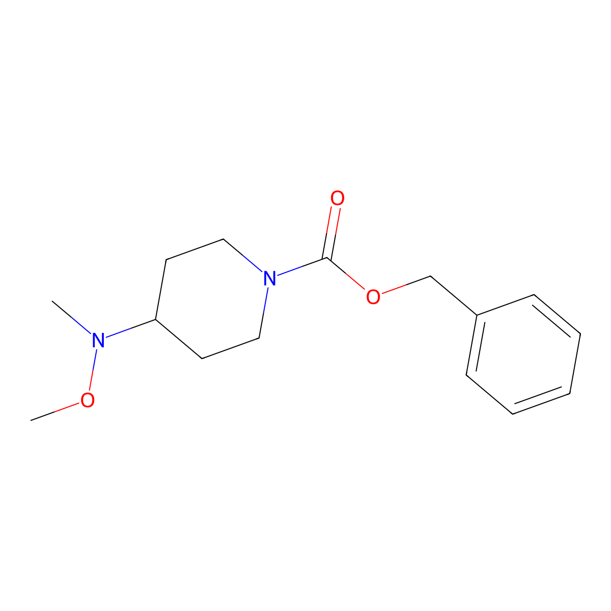Benzyl 4-[methoxy(methyl)amino]piperidine-1-carboxylate molecular structure, CAS 2680841-02-3