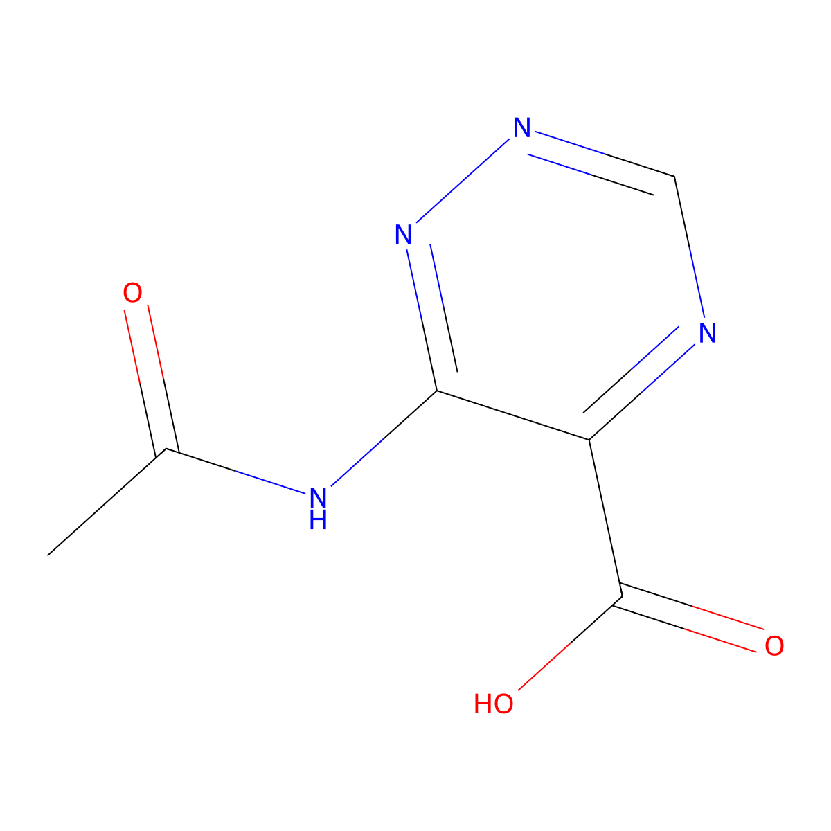 6-Acetamido-1,2,4-triazine-5-carboxylic acid molecular structure, CAS 2680841-09-0