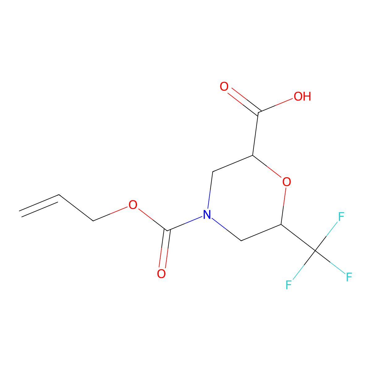 4-[(Prop-2-en-1-yloxy)carbonyl]-6-(trifluoromethyl)morpholine-2-carboxylic acid molecular structure, CAS 2680841-18-1