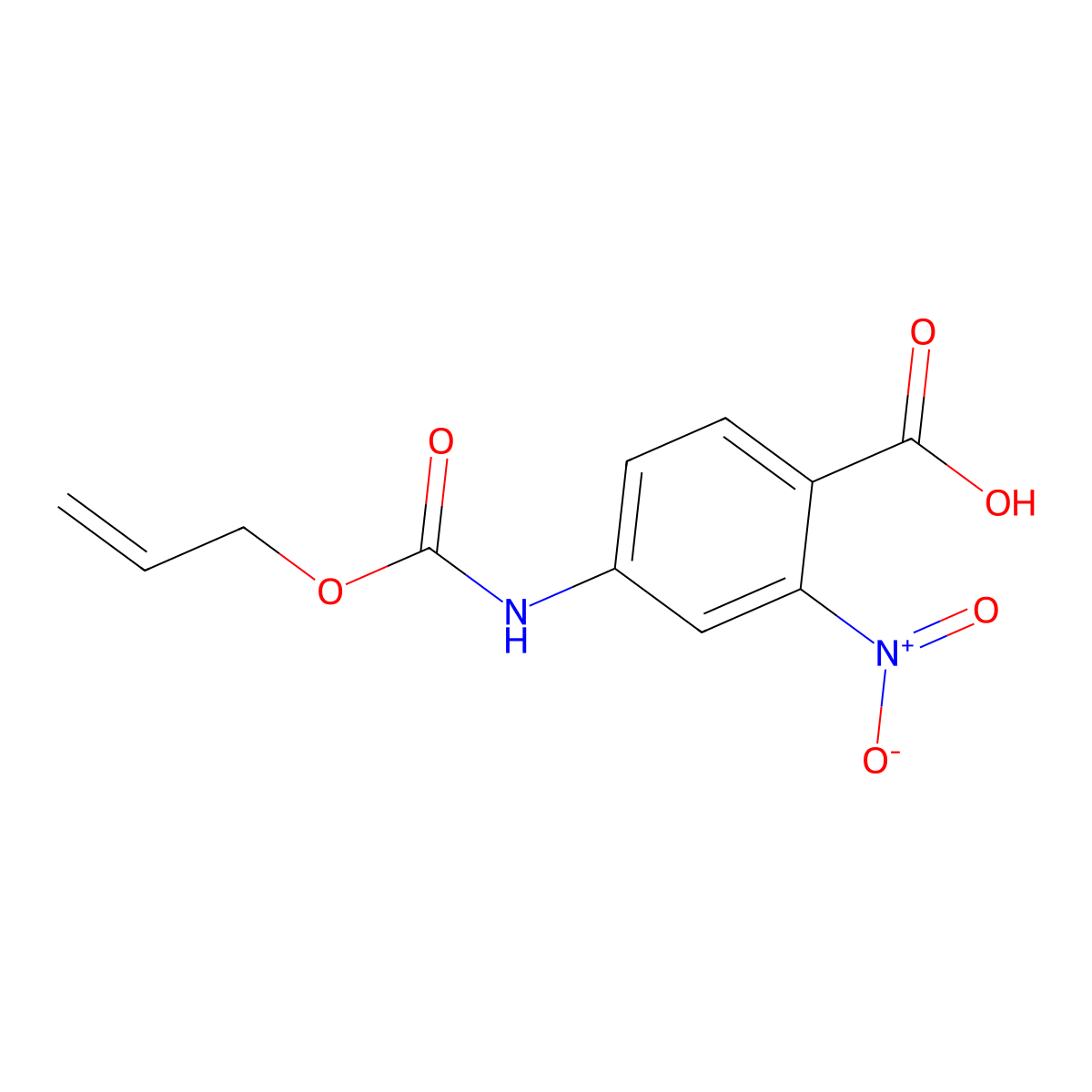 2-Nitro-4-{[(prop-2-en-1-yloxy)carbonyl]amino}benzoic acid molecular structure, CAS 2680841-22-7