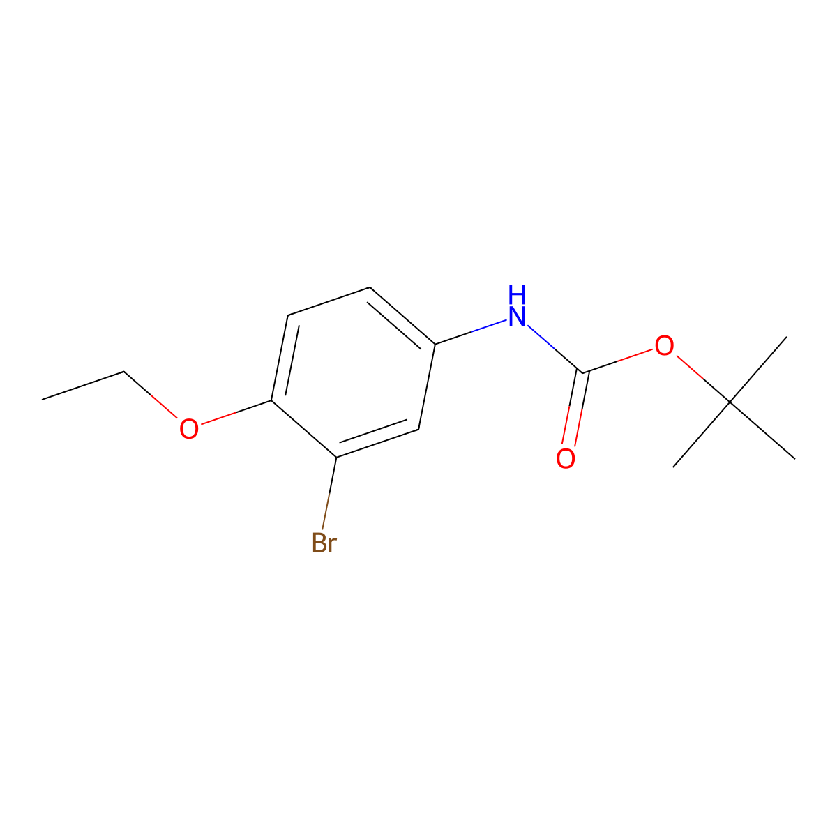 tert-butyl N-(3-bromo-4-ethoxyphenyl)carbamate molecular structure, CAS 2680841-24-9